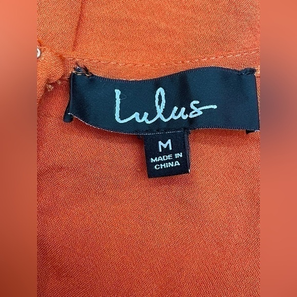 Lulus women’s Mia Rae orange asymmetrical mini wrap dress - Picture 8 of 10